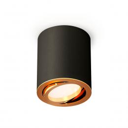Изображение продукта Комплект накладного поворотного светильника Ambrella light XS7422003 SBK/PYG черный песок/золото желтое полированное (C7422, N7004) 